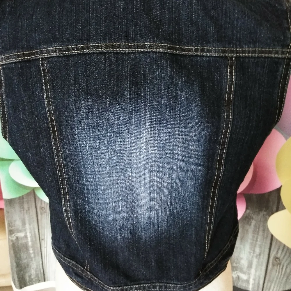 Vest Miss jeanius jeans  size  small girl's color blue dark with embellished New